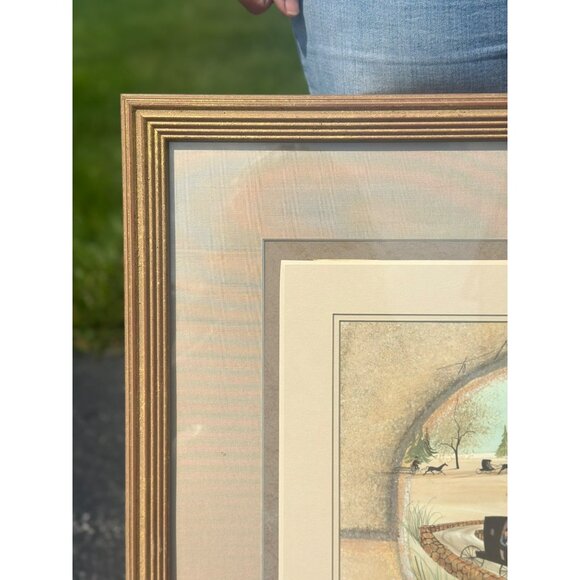 VTG 1991 P. Buckley Moss Amish Winter Scene Print Lancaster Ride Folk Art COA - Picture 5 of 10